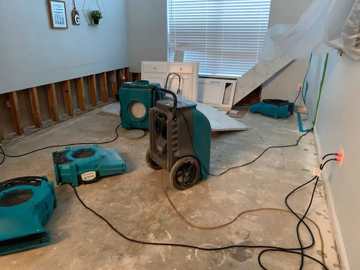Dehumidifier in flood-cut room for Water Extraction & Removal in Clinton